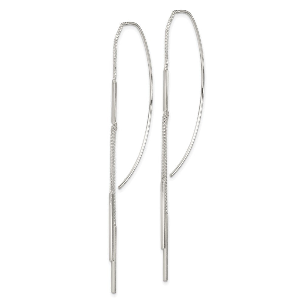 Sterling Silver Polished Multi-Strand Bar Threader Earrings