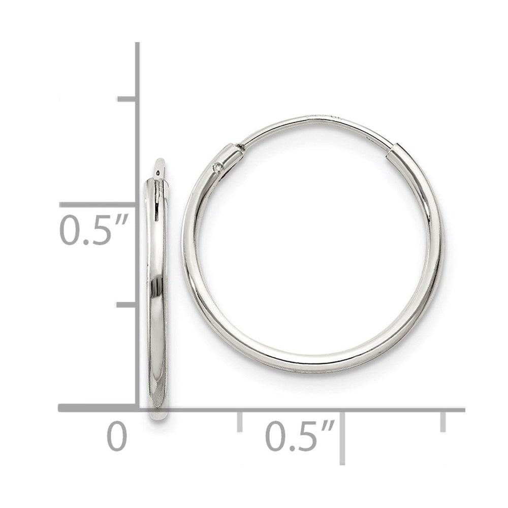 Sterling Silver 1.3mm Hoop Earrings