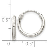 Sterling Silver 2mm Hoop Earrings QE4364