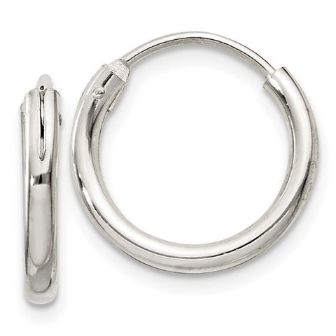 Sterling Silver 2mm Hoop Earrings QE4364