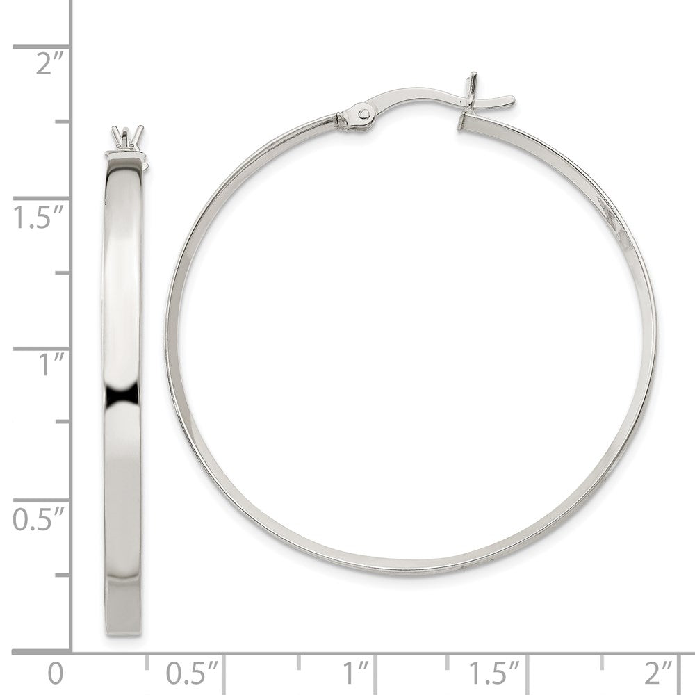 Sterling Silver 2.75x40mm Hoop Earrings