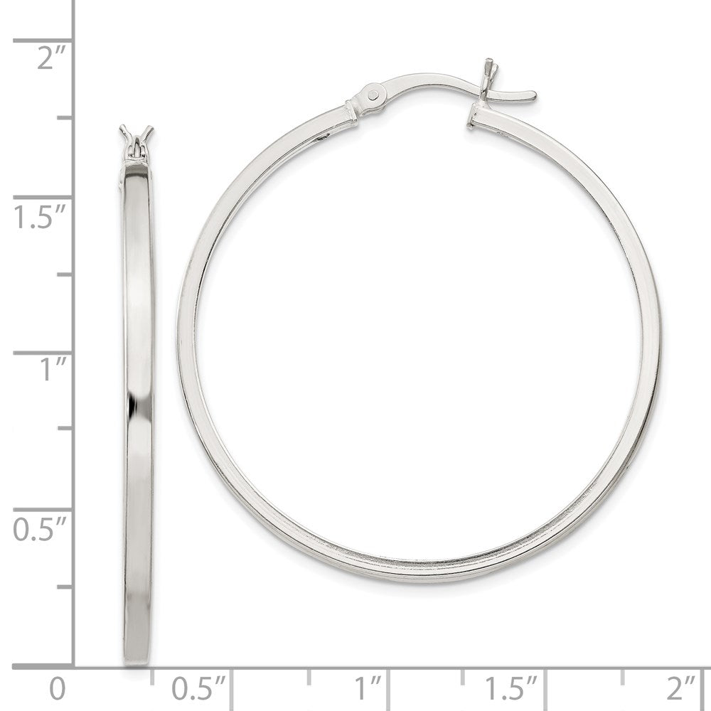 Sterling Silver 2.5x40mm Polished Hoop Earrings