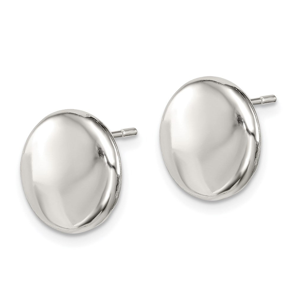 Sterling Silver Polished Button Post Earrings