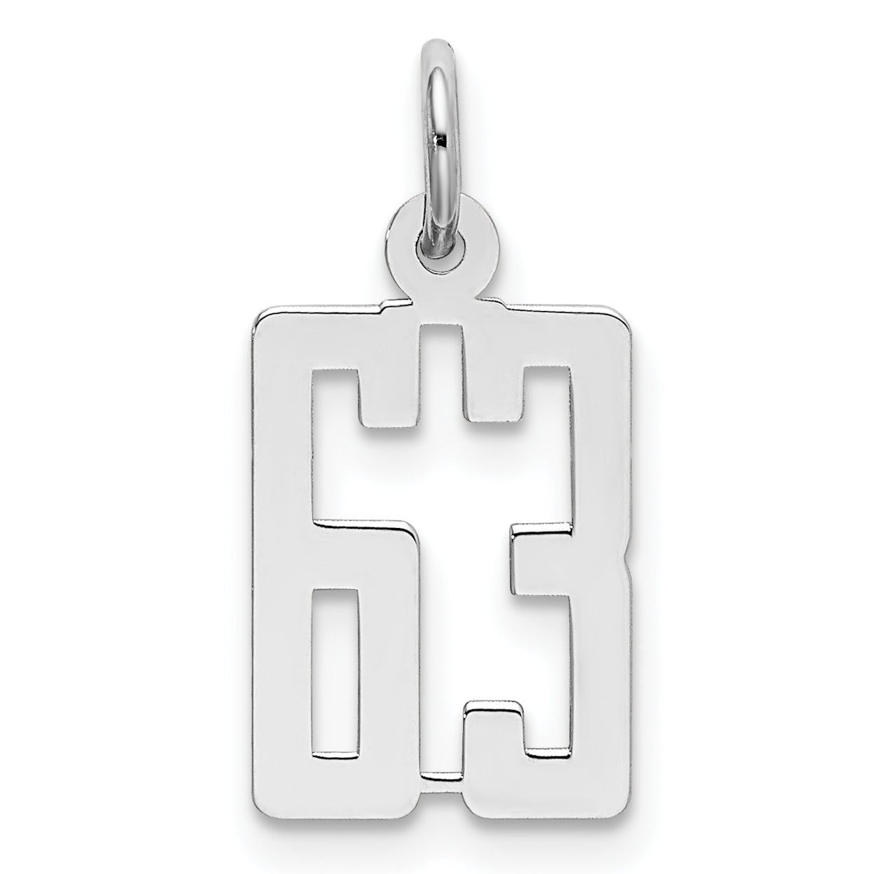 Sterling Silver/Rhodium-plated Elongated Number 63 Charm