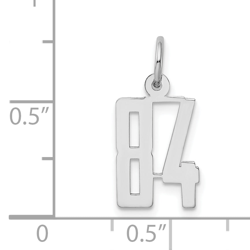 Sterling Silver/Rhodium-plated Elongated Number 84 Charm