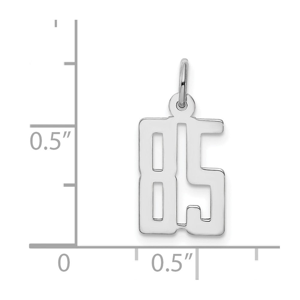 Sterling Silver/Rhodium-plated Elongated Number 85 Charm