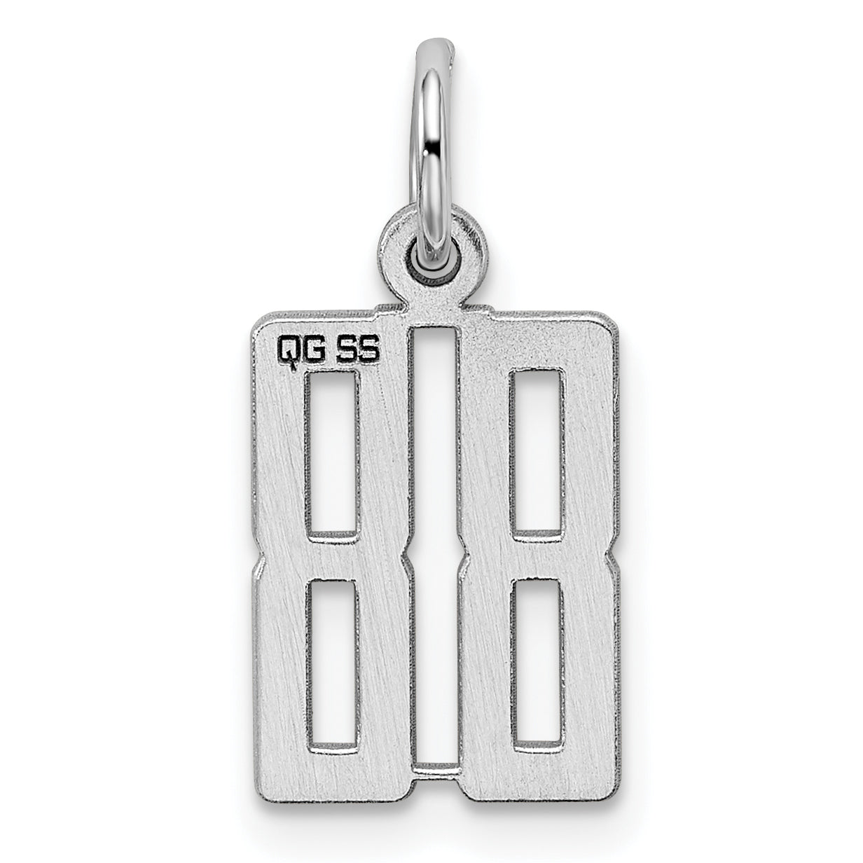 Sterling Silver/Rhodium-plated Elongated Number 88 Charm