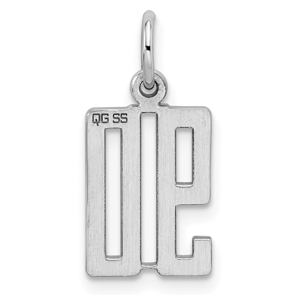 Sterling Silver/Rhodium-plated Elongated Number 90 Charm