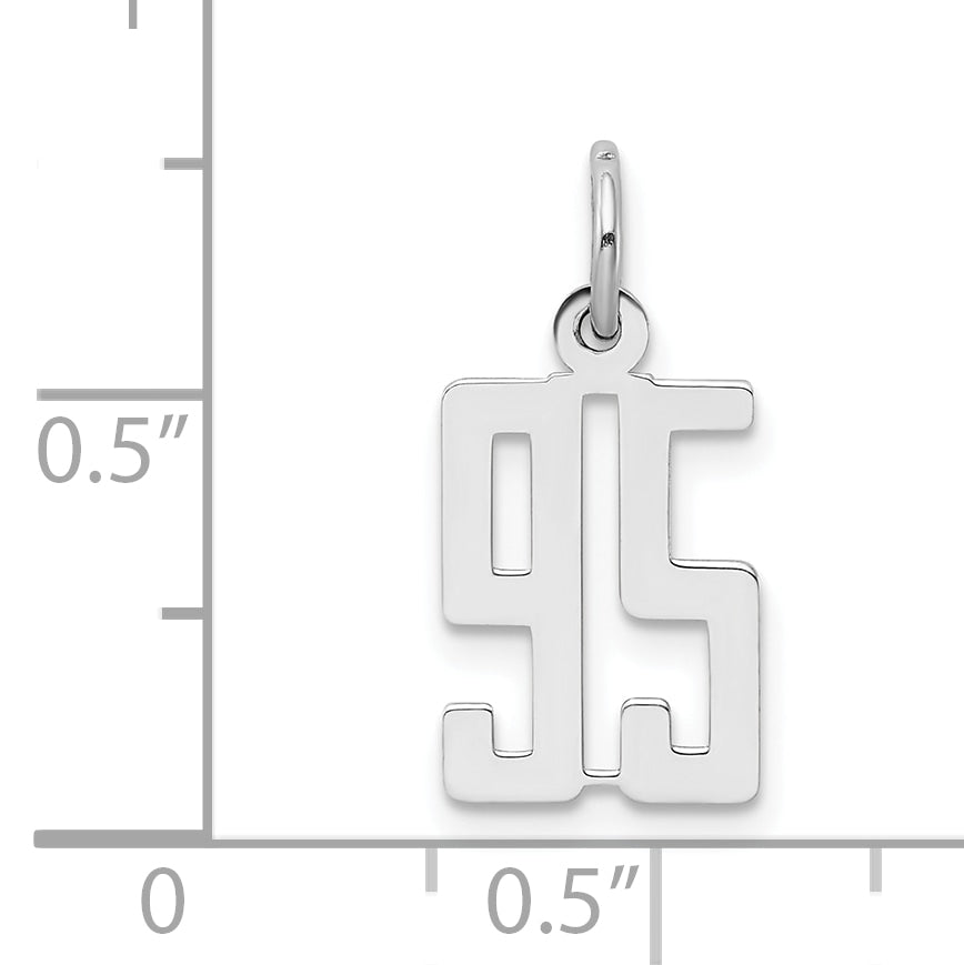 Sterling Silver/Rhodium-plated Elongated Number 95 Charm