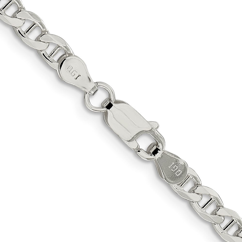 Sterling Silver 4.0mm D/C Flat Anchor Curb Chain