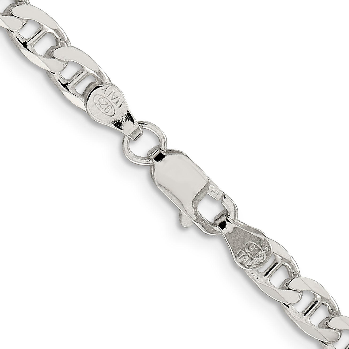 Sterling Silver 4.65mm D/C Flat Anchor Curb Chain