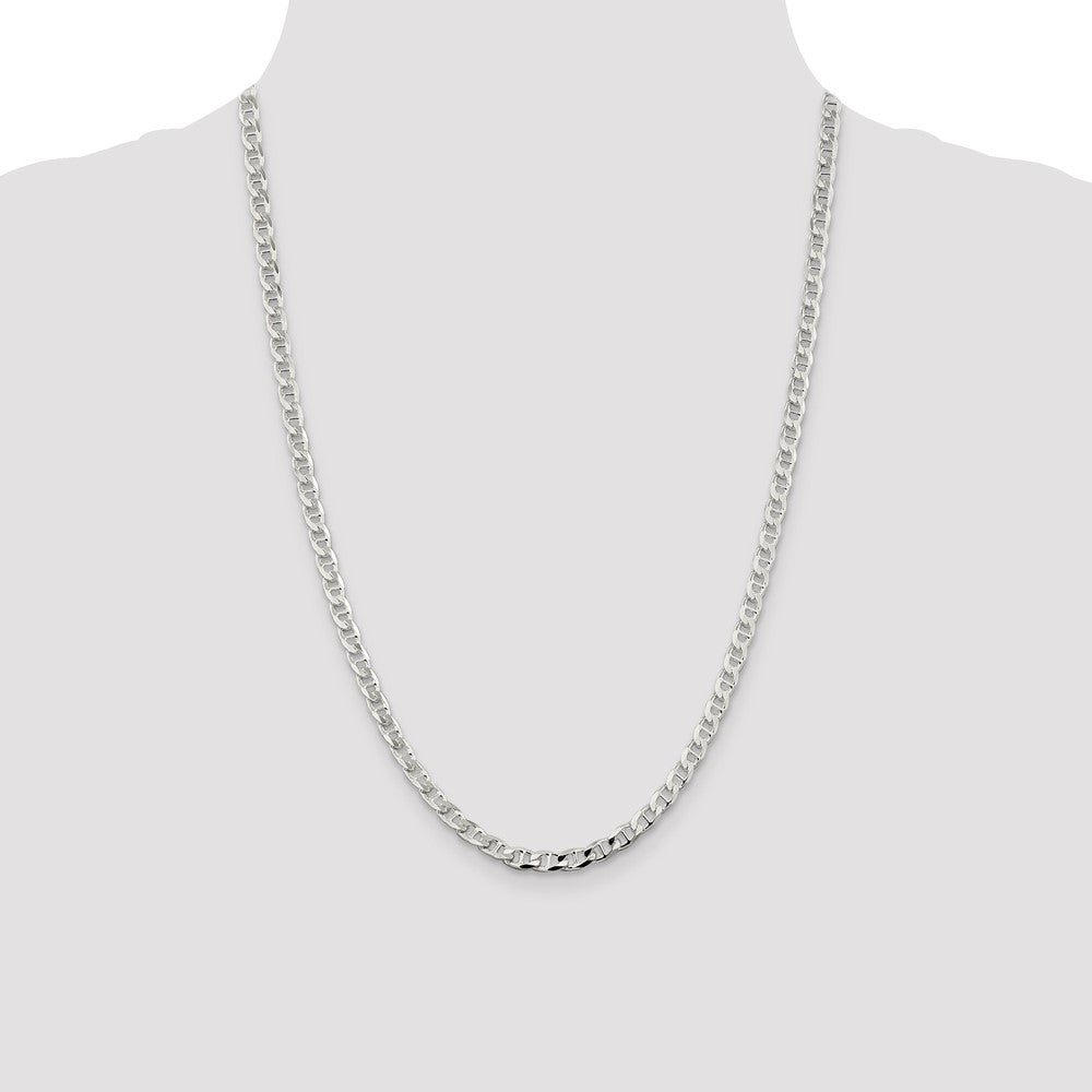 Sterling Silver 4.65mm D/C Flat Anchor Curb Chain