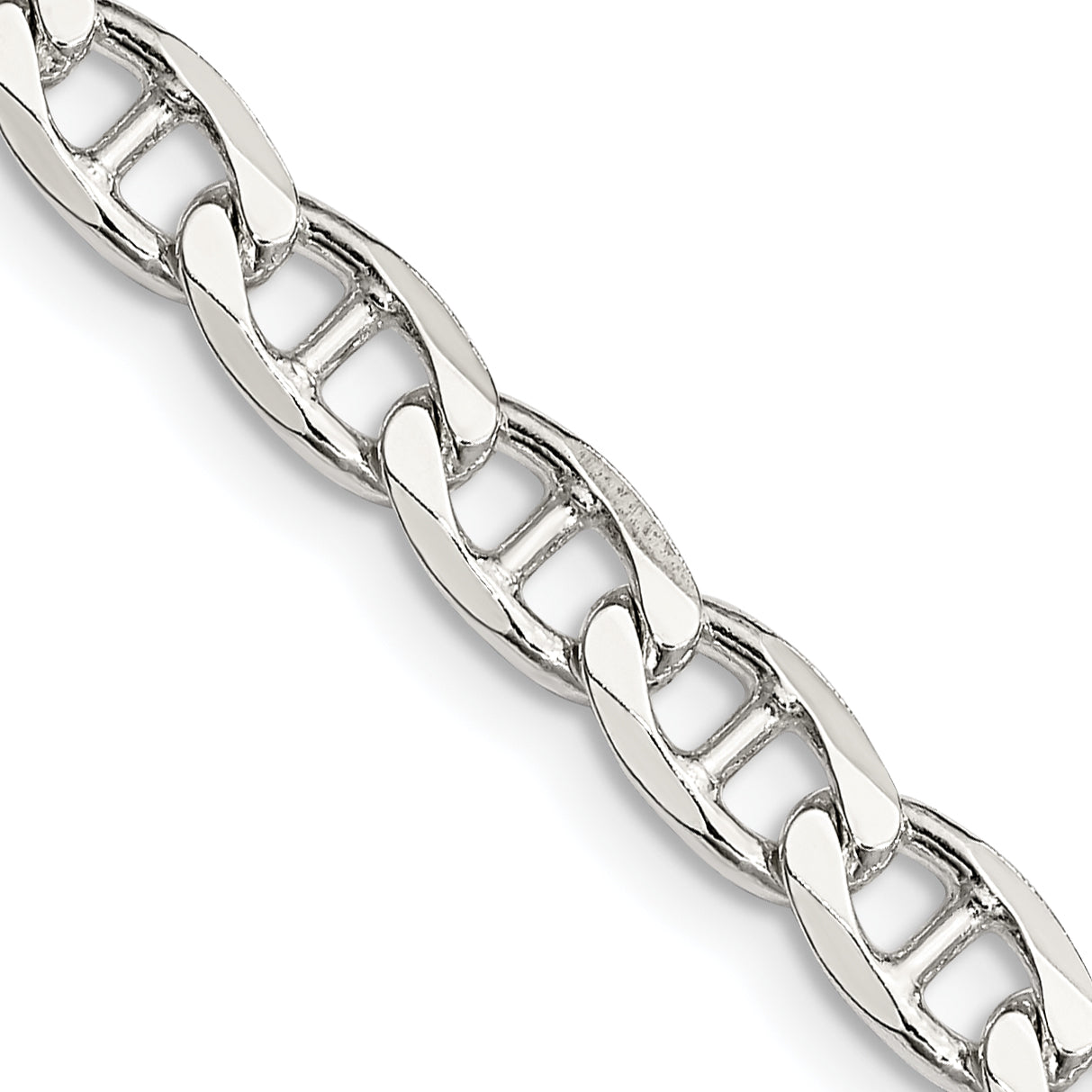 Sterling Silver 5.7mm D/C Flat Anchor Curb Chain
