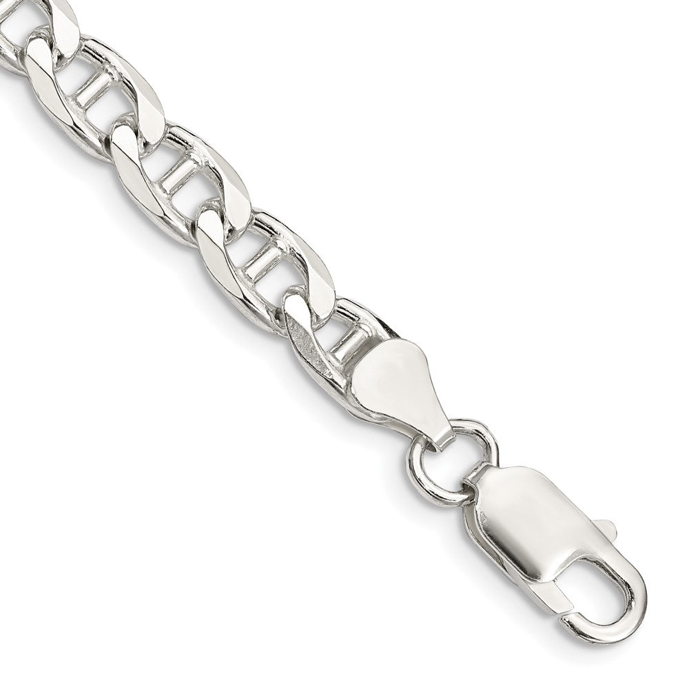 Sterling Silver 6.5mm D/C Flat Anchor Curb Chain