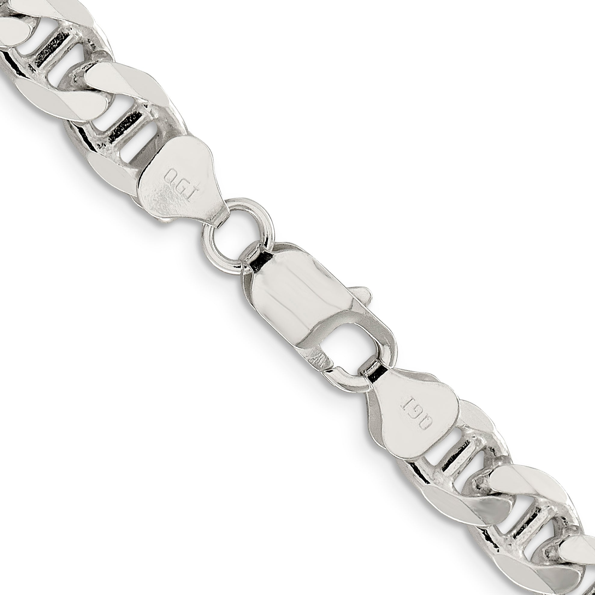 Sterling Silver 8.25mm D/C Flat Anchor Curb Chain
