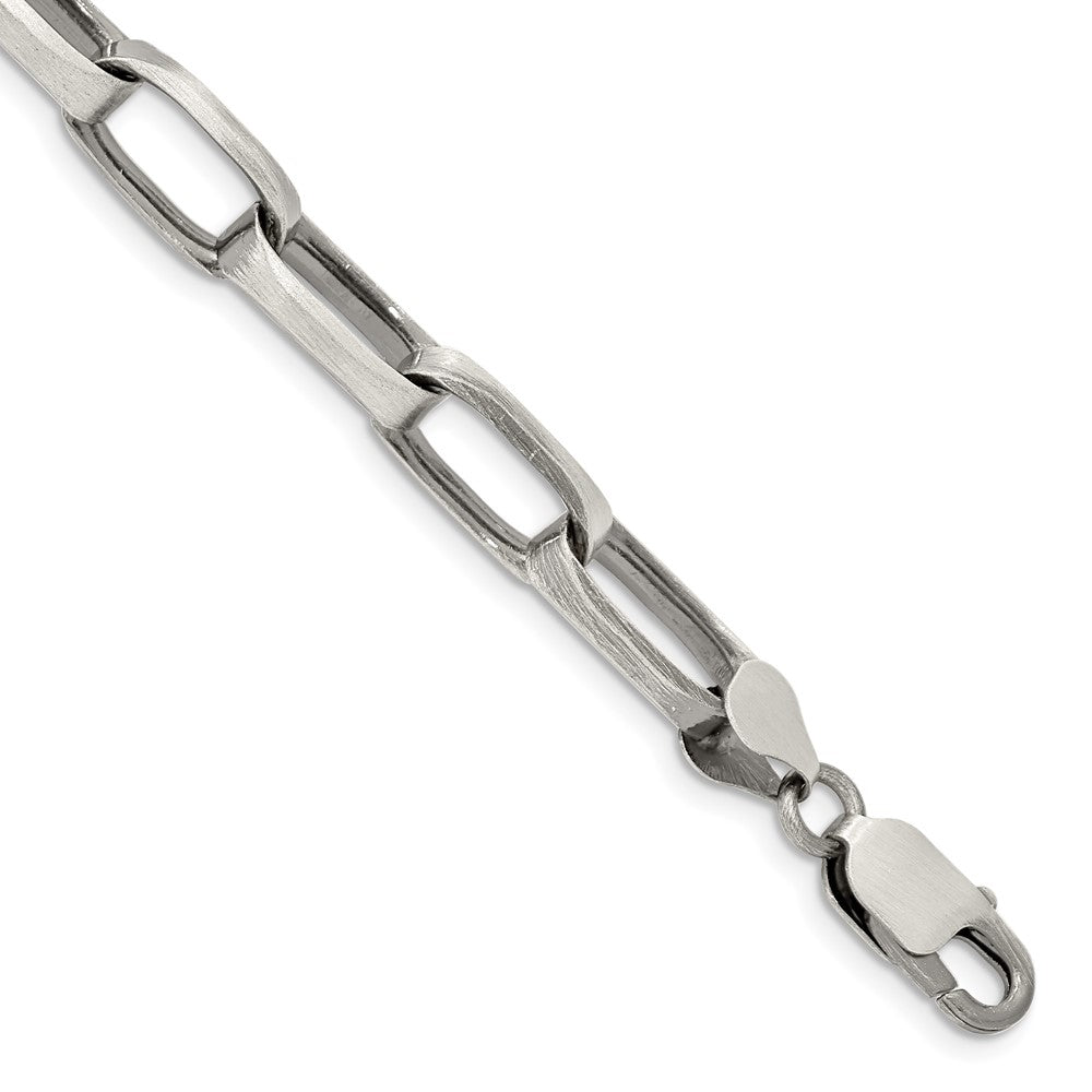 Sterling Silver Antiqued 8mm Elongated Open Link Chain