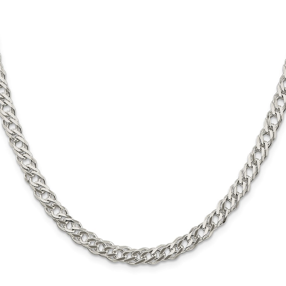 Sterling Silver 5.65mm 6 Side D/C Flat Double Curb Chain