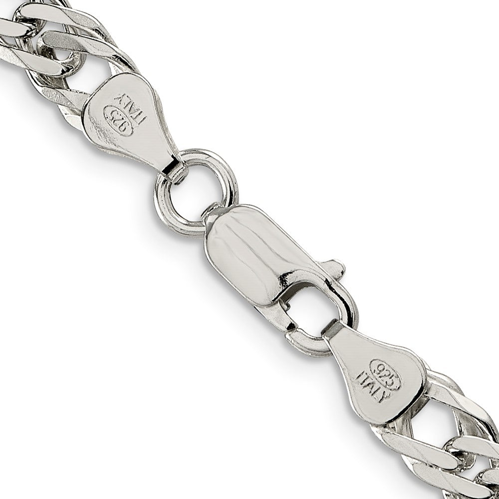 Sterling Silver 6.25mm 6 Side D/C Flat Double Curb Chain