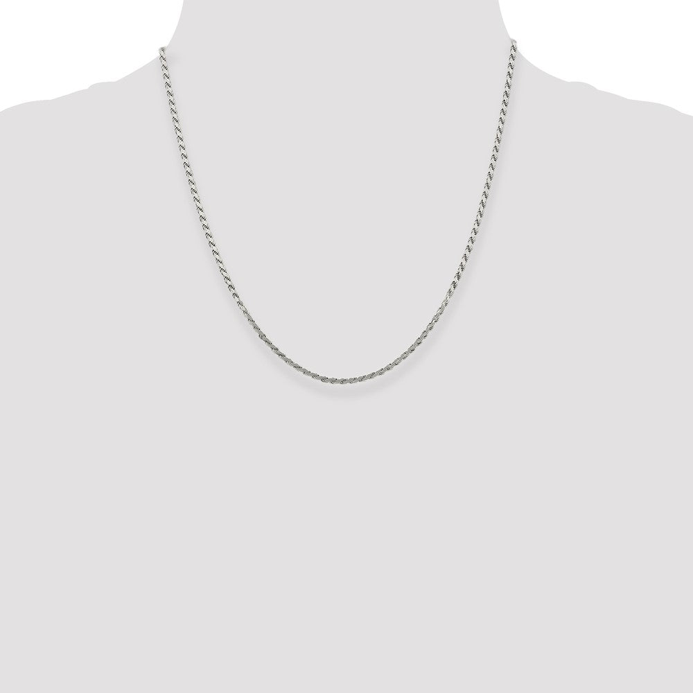 Sterling Silver 2.25mm Flat Rope Chain