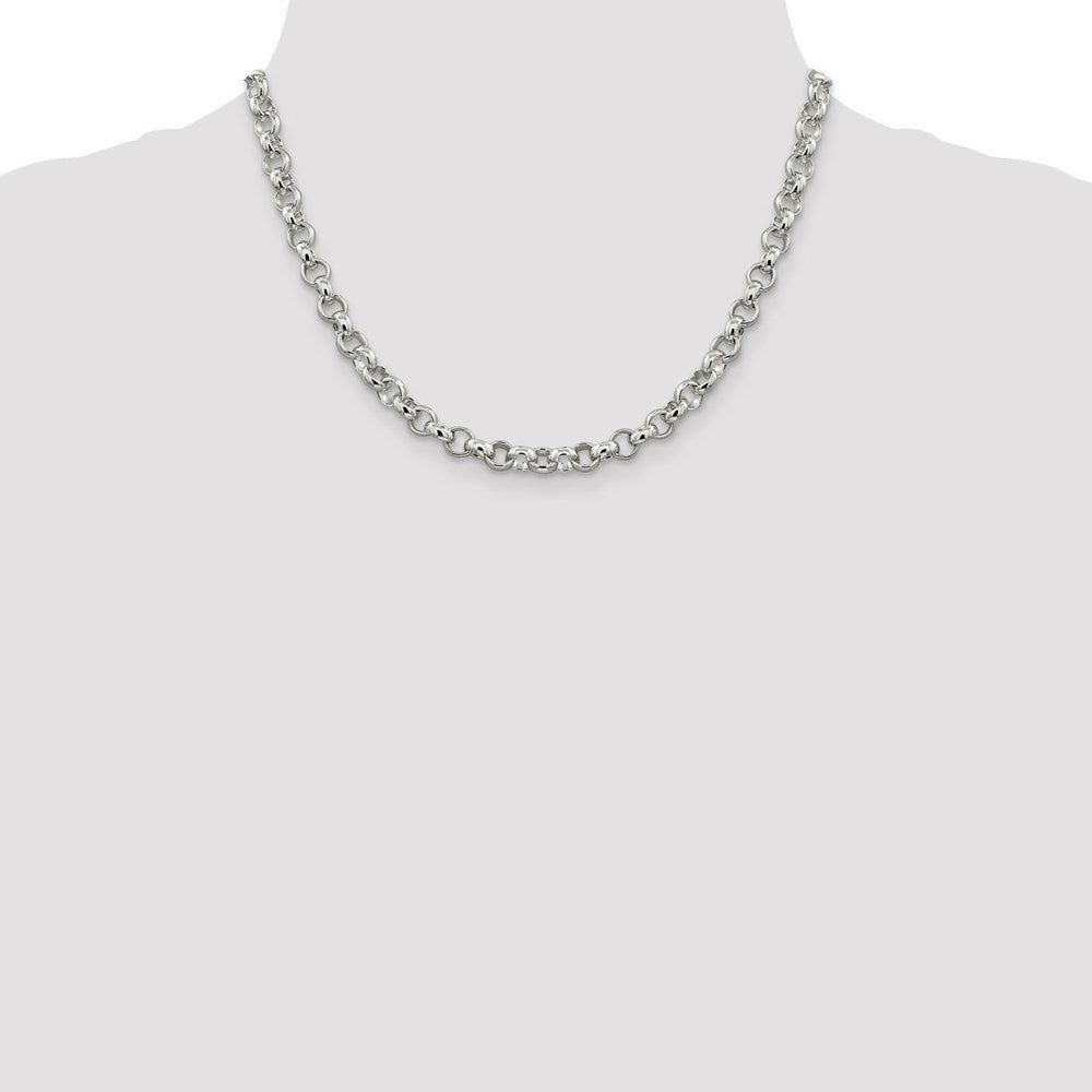 Sterling Silver 6.75mm Rolo Chain