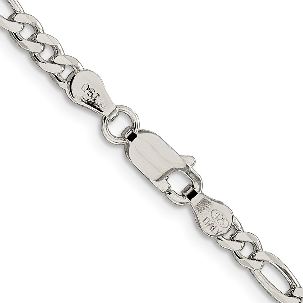 Sterling Silver 4mm Pav√á Flat Figaro Chain