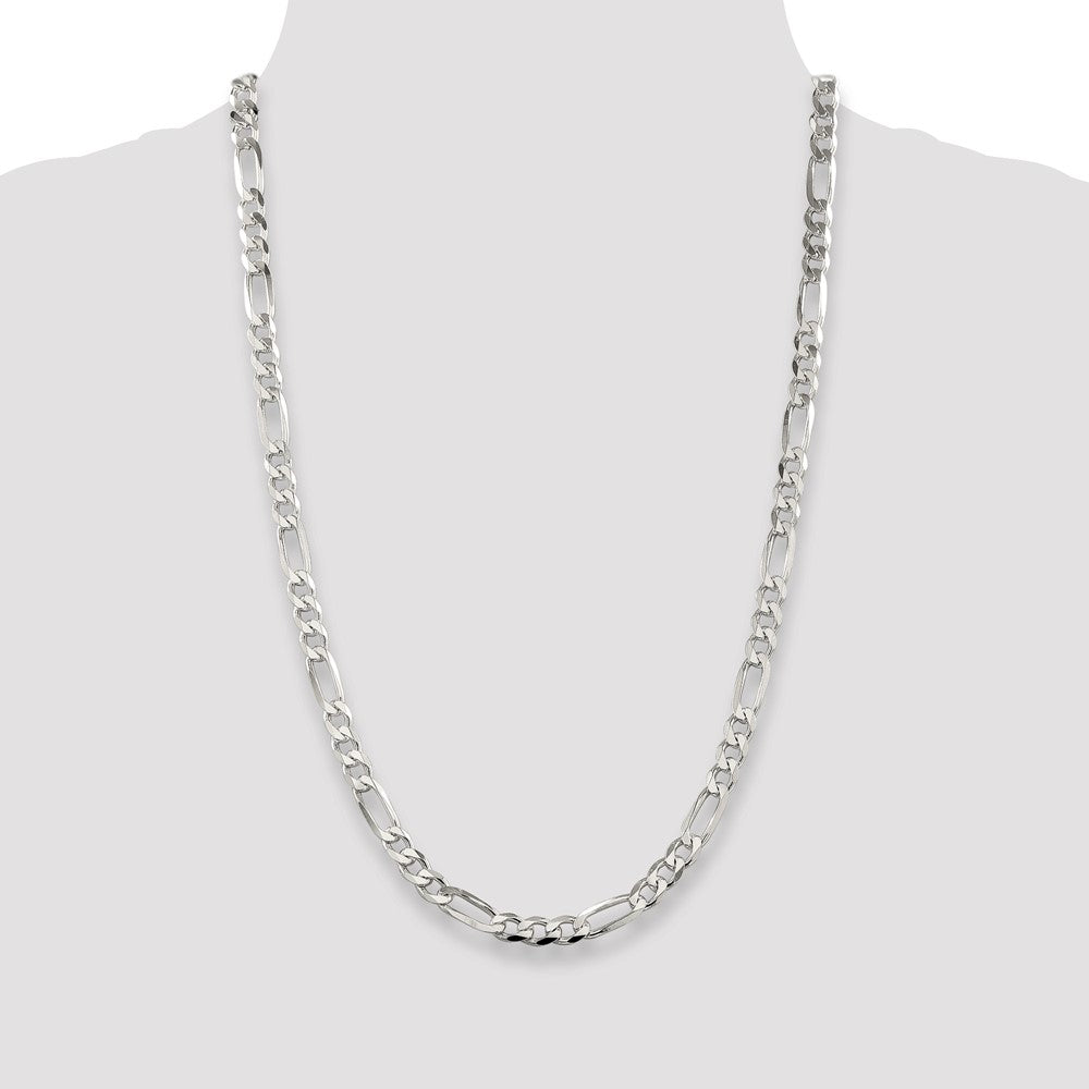 Sterling Silver 6.75mm PavÇ Flat Figaro Chain