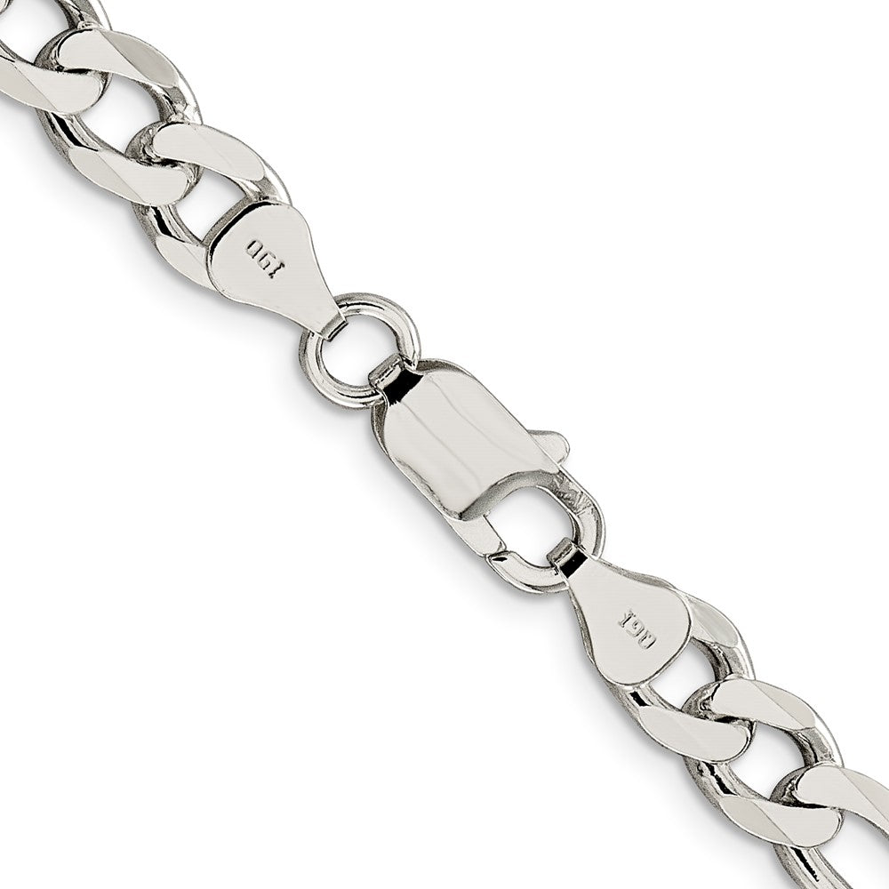 Sterling Silver 7.25mm PavÇ Flat Figaro Chain