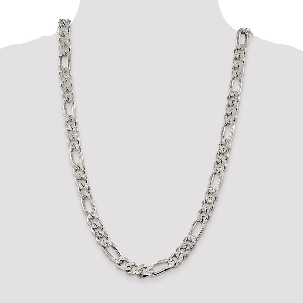 Sterling Silver 11.0mm PavÇ Flat Figaro Chain