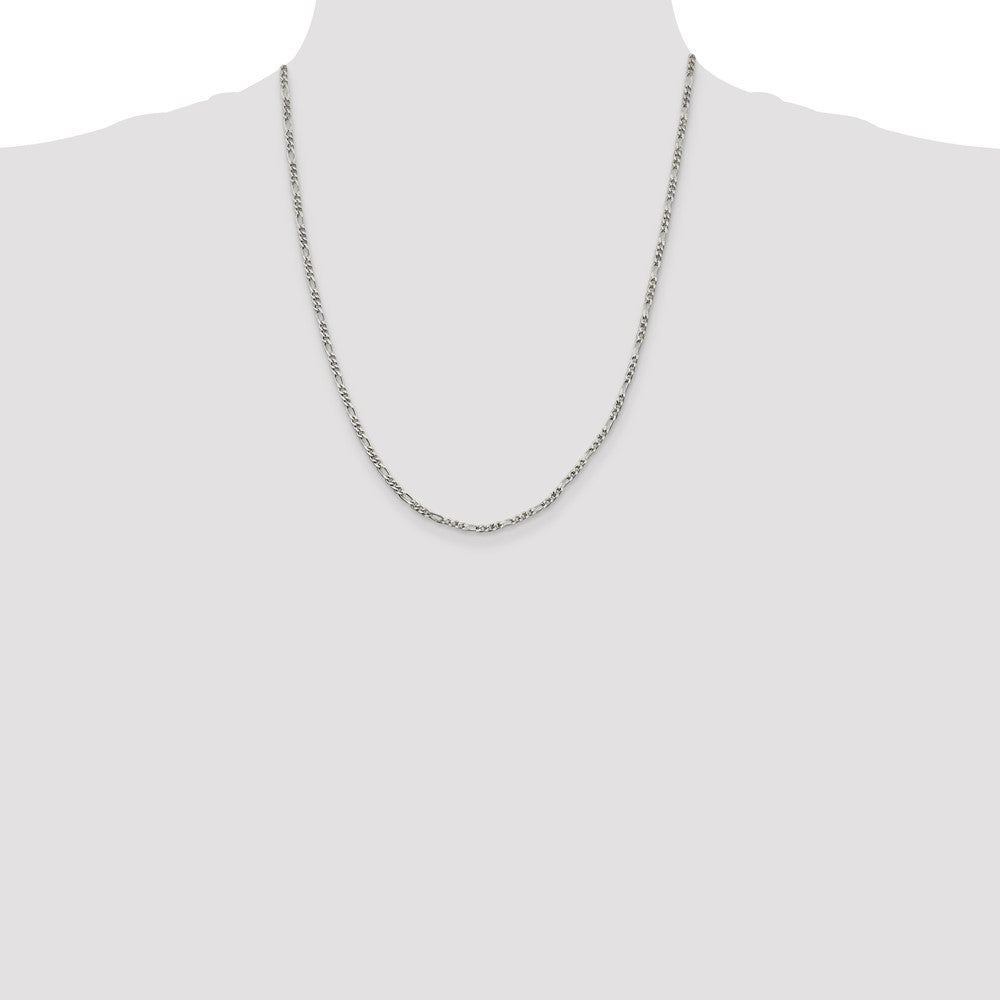 Sterling Silver 2.5mm Figaro Chain