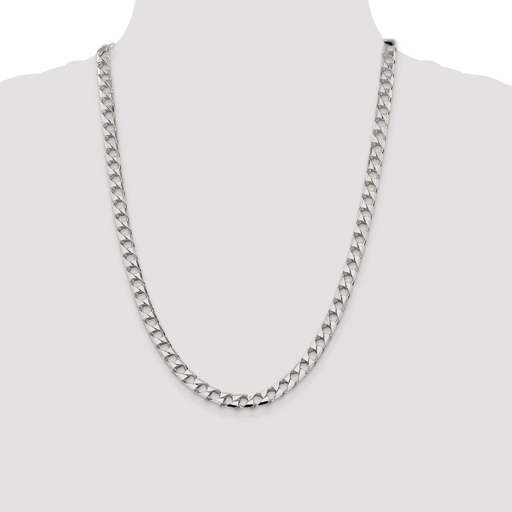 Sterling Silver 7.2mm D/C Square Curb Chain