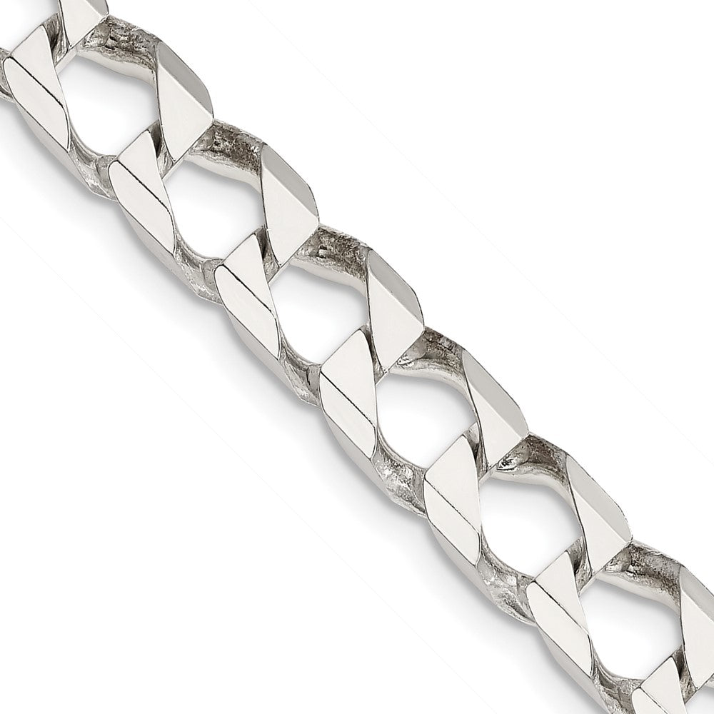 Sterling Silver 7.2mm D/C Square Curb Chain