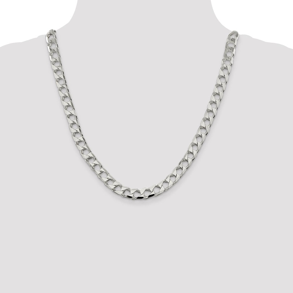 Sterling Silver 8.6mm D/C Square Curb Chain