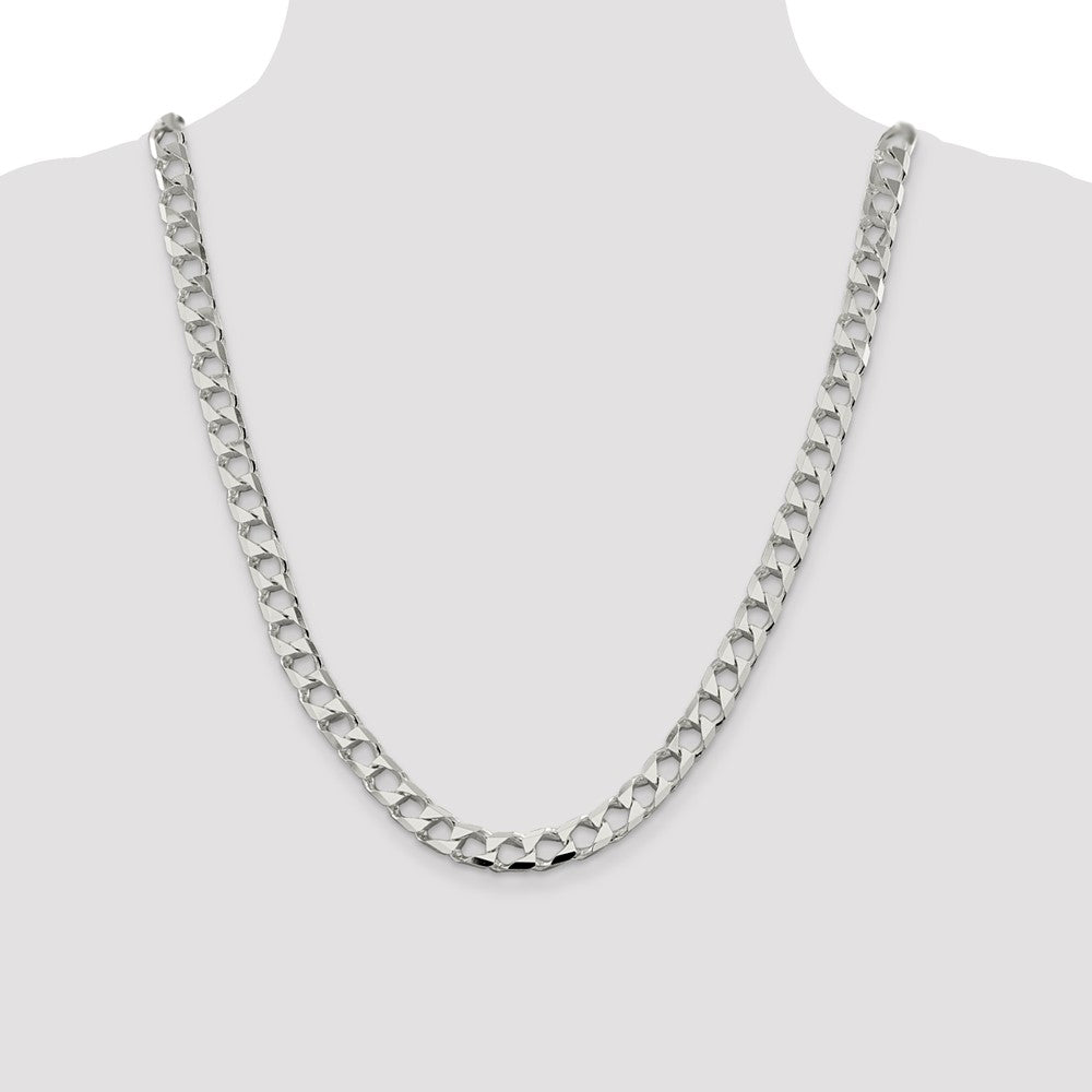 Sterling Silver 8.6mm D/C Square Curb Chain