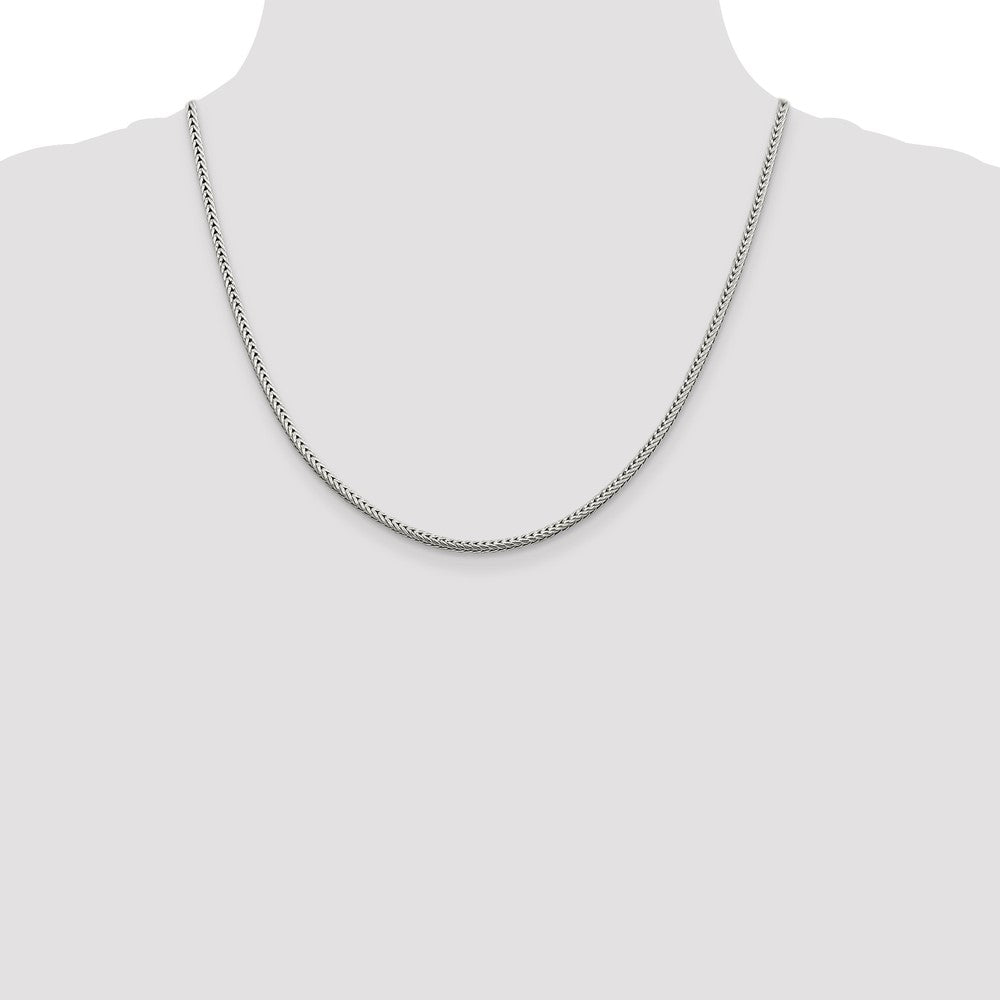 Sterling Silver 2.5mm Diamond-cut Round Franco Chain