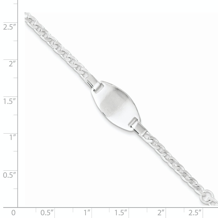 Sterling Silver Childrens 5in Plus 1in Ext ID Bracelet