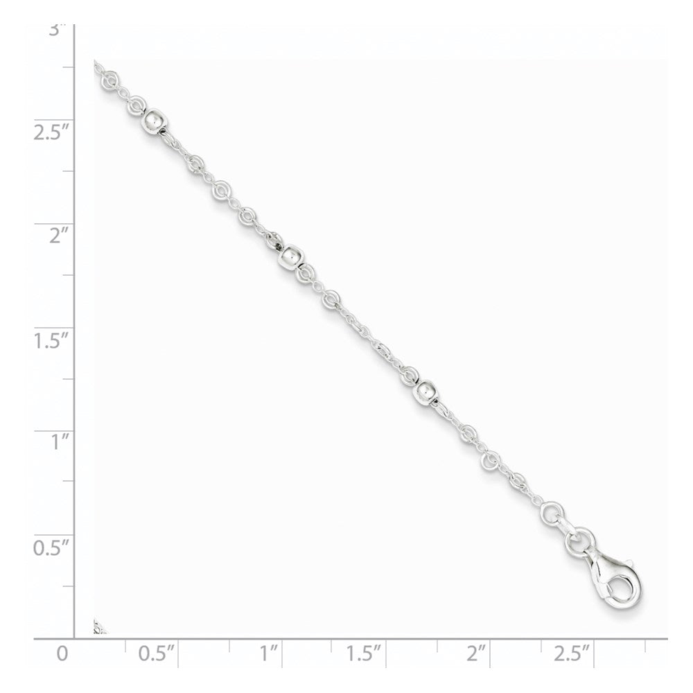 Sterling Silver Polished Fancy Bead Bracelet