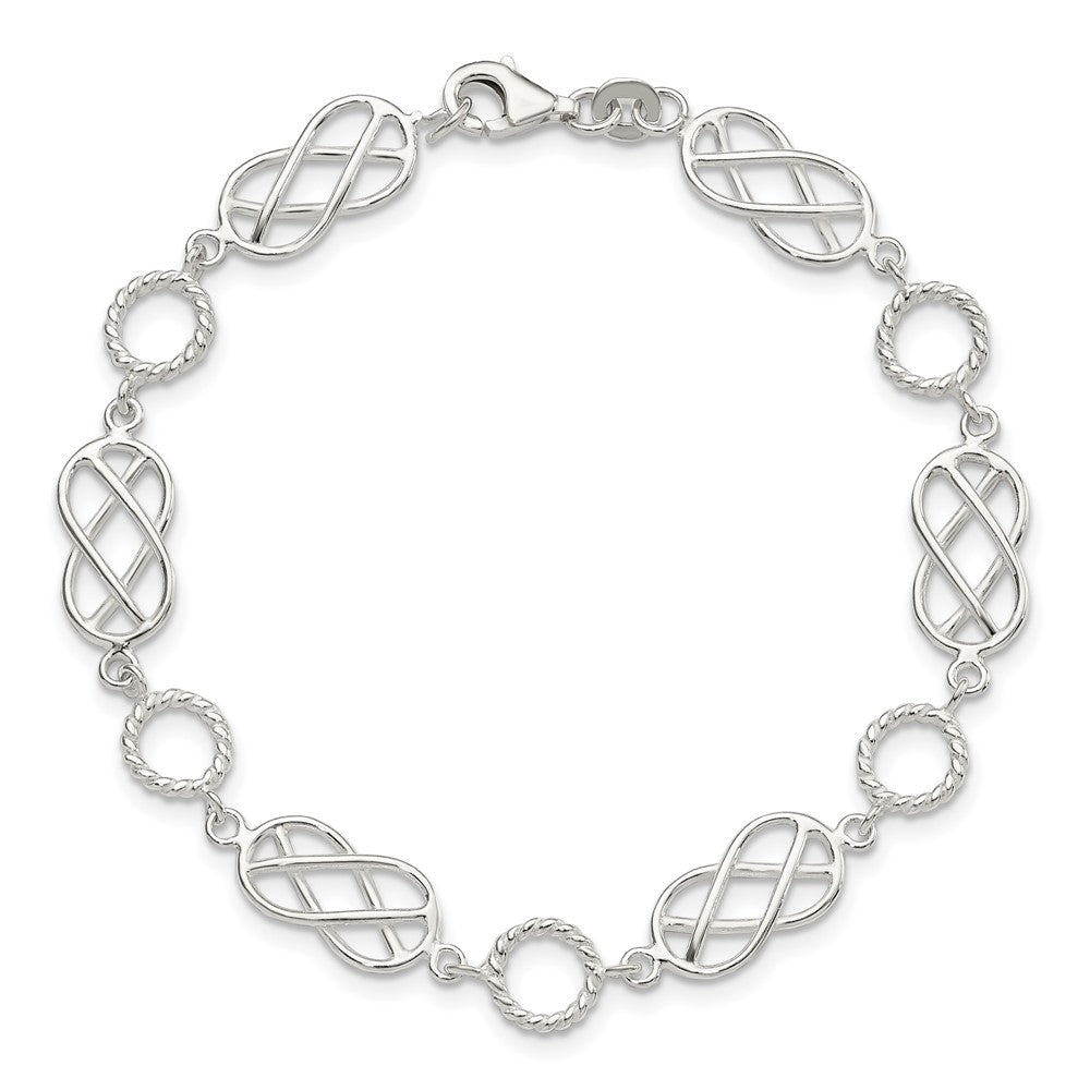 Sterling Silver Pretzel Circle Bracelet