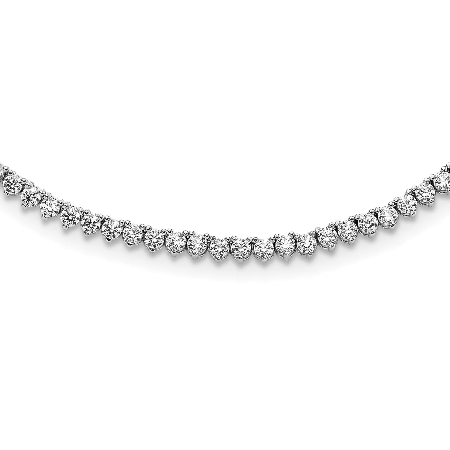 Sterling Shimmer Sterling Silver Rhodium-plated 24 inch 218 Stone CZ Riviera Necklace