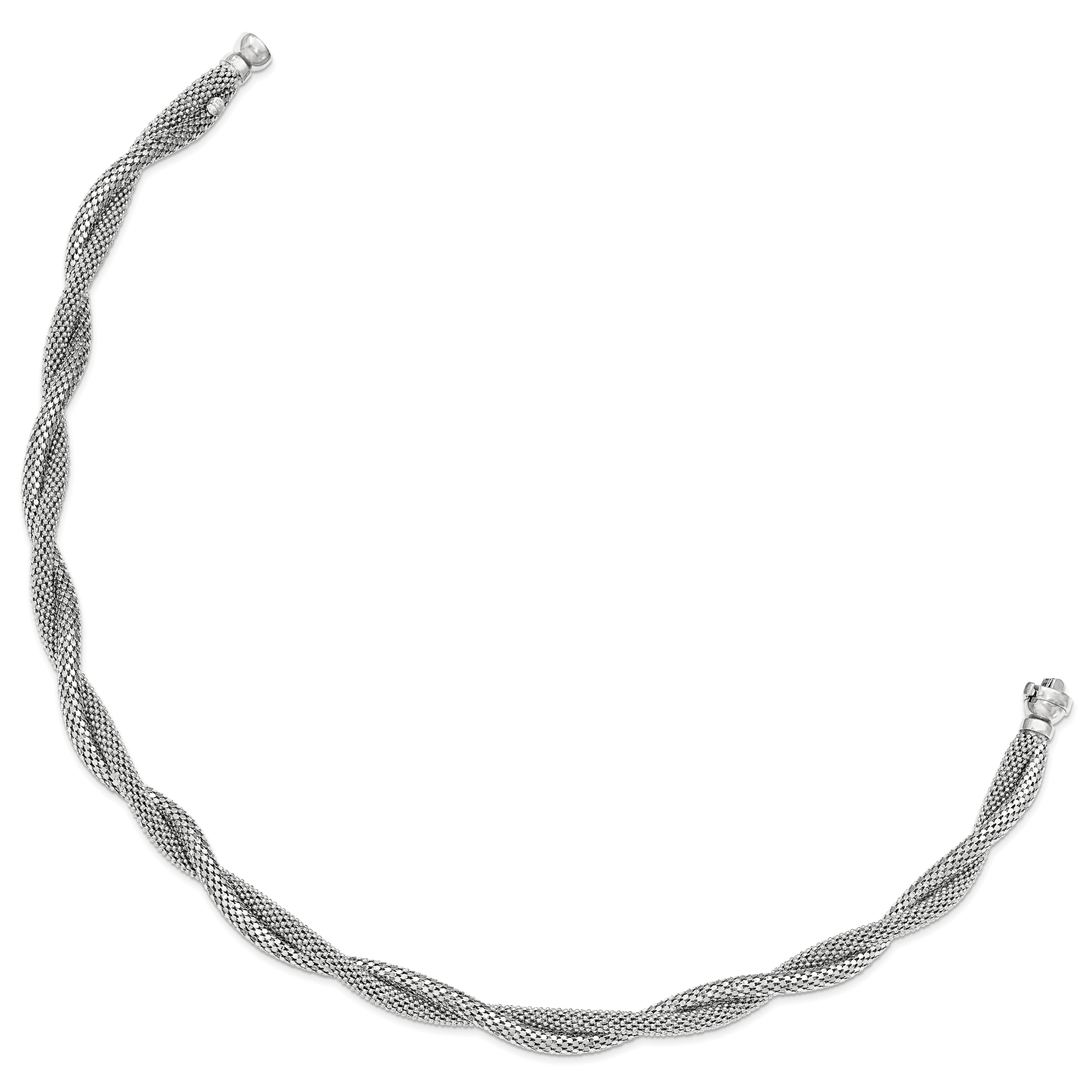 Sterling Silver Twisted Mesh Necklace