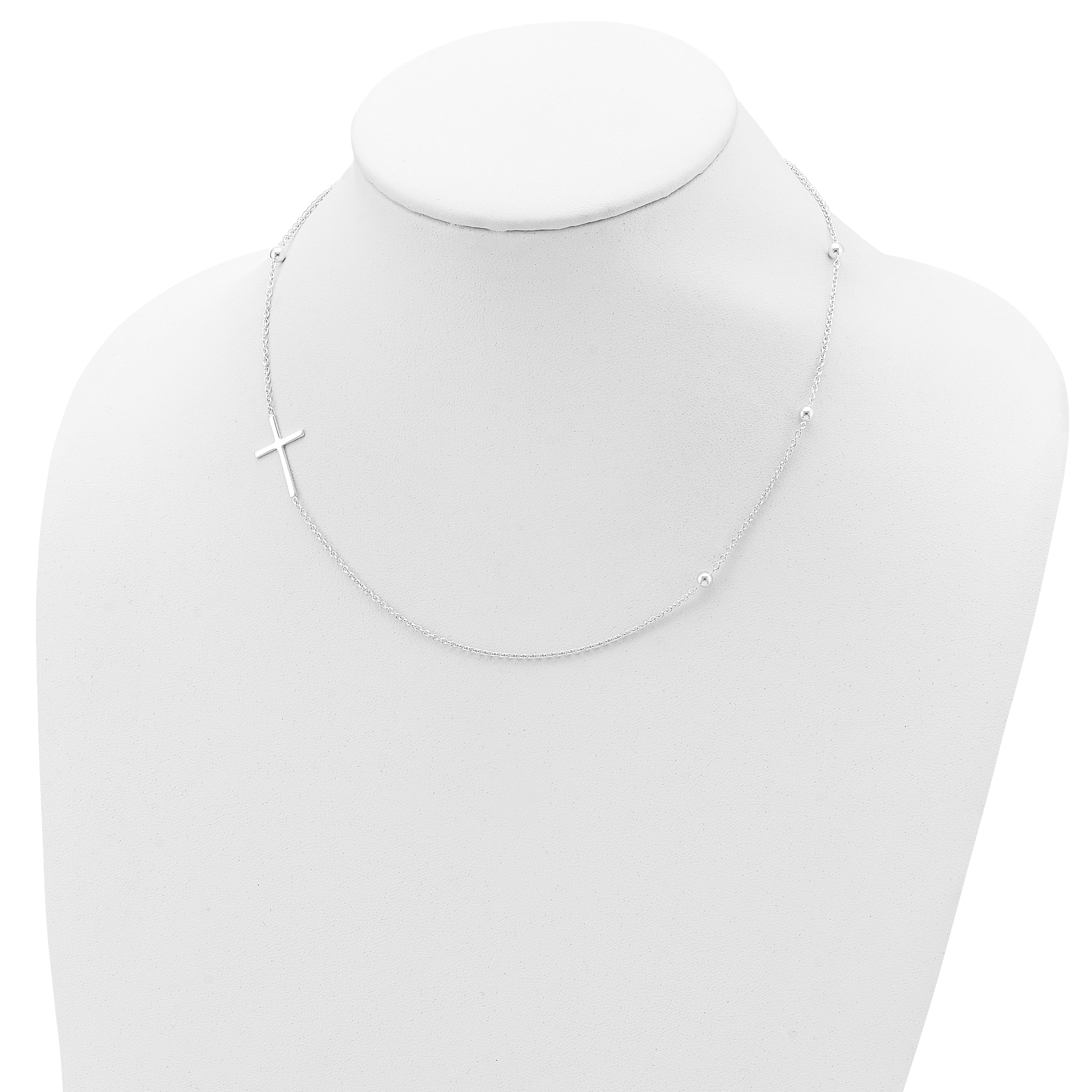 Sterling Silver Polished Cross Necklace