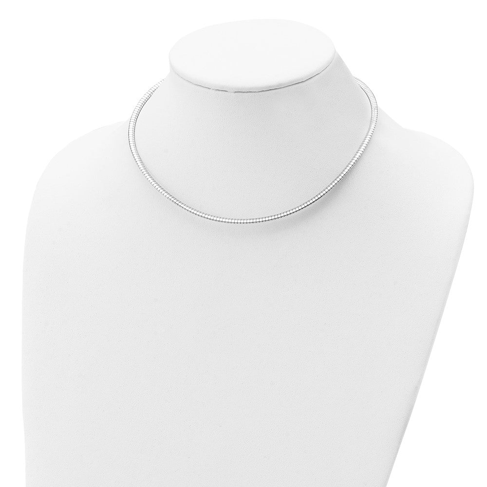 Sterling Silver Rhodium-plated 3.25mm w/2in. Ext Cubetto Chain