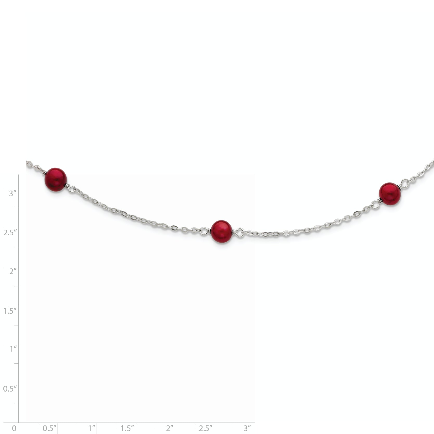 Sterling Silver 7-8mm Brgndy FW Cultured Pearl w/2in ext. Necklace