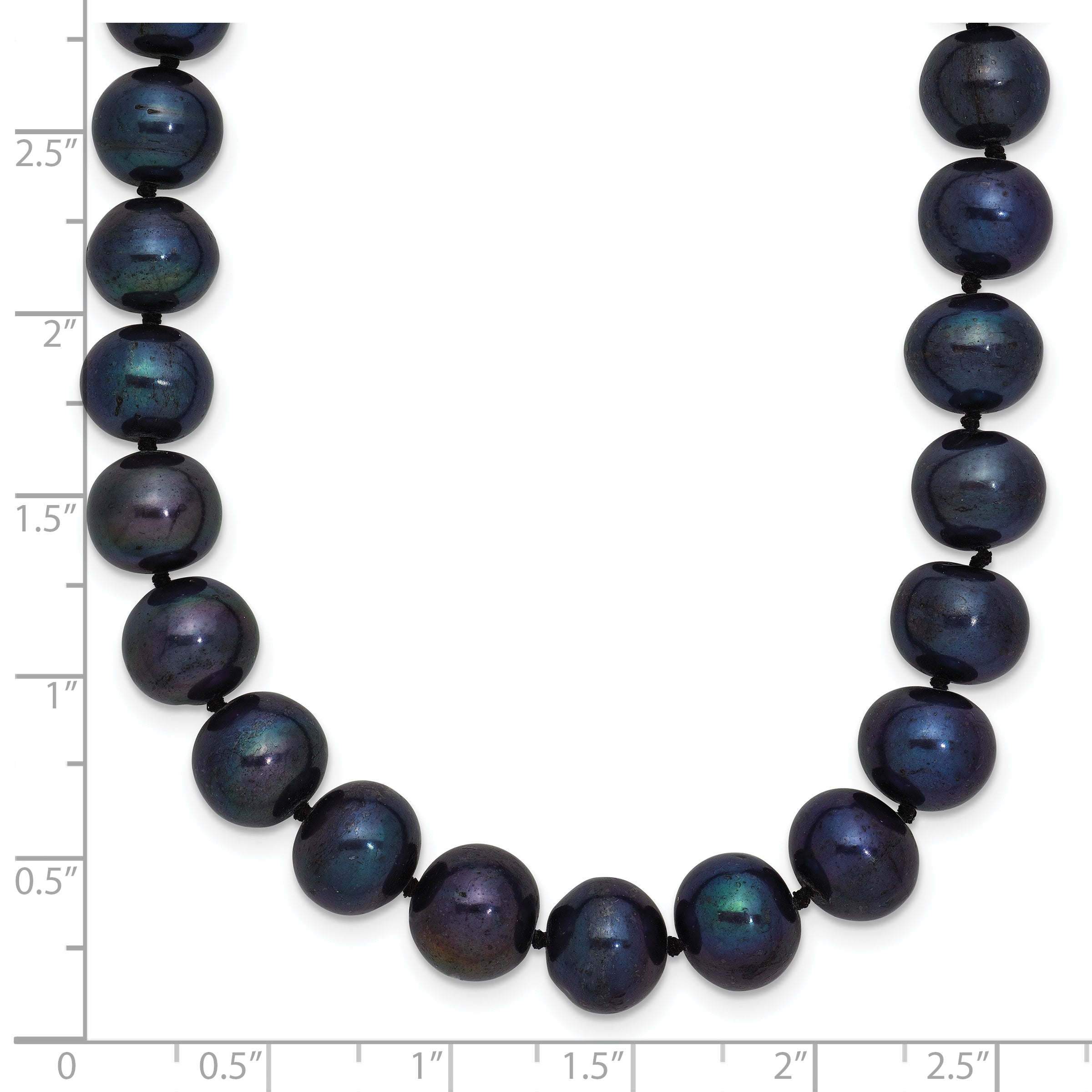 Sterling Silver Rhodium-plated 8-9mm Black Near-Round Freshwater Cultured Pearl 7.25 inch Bracelet