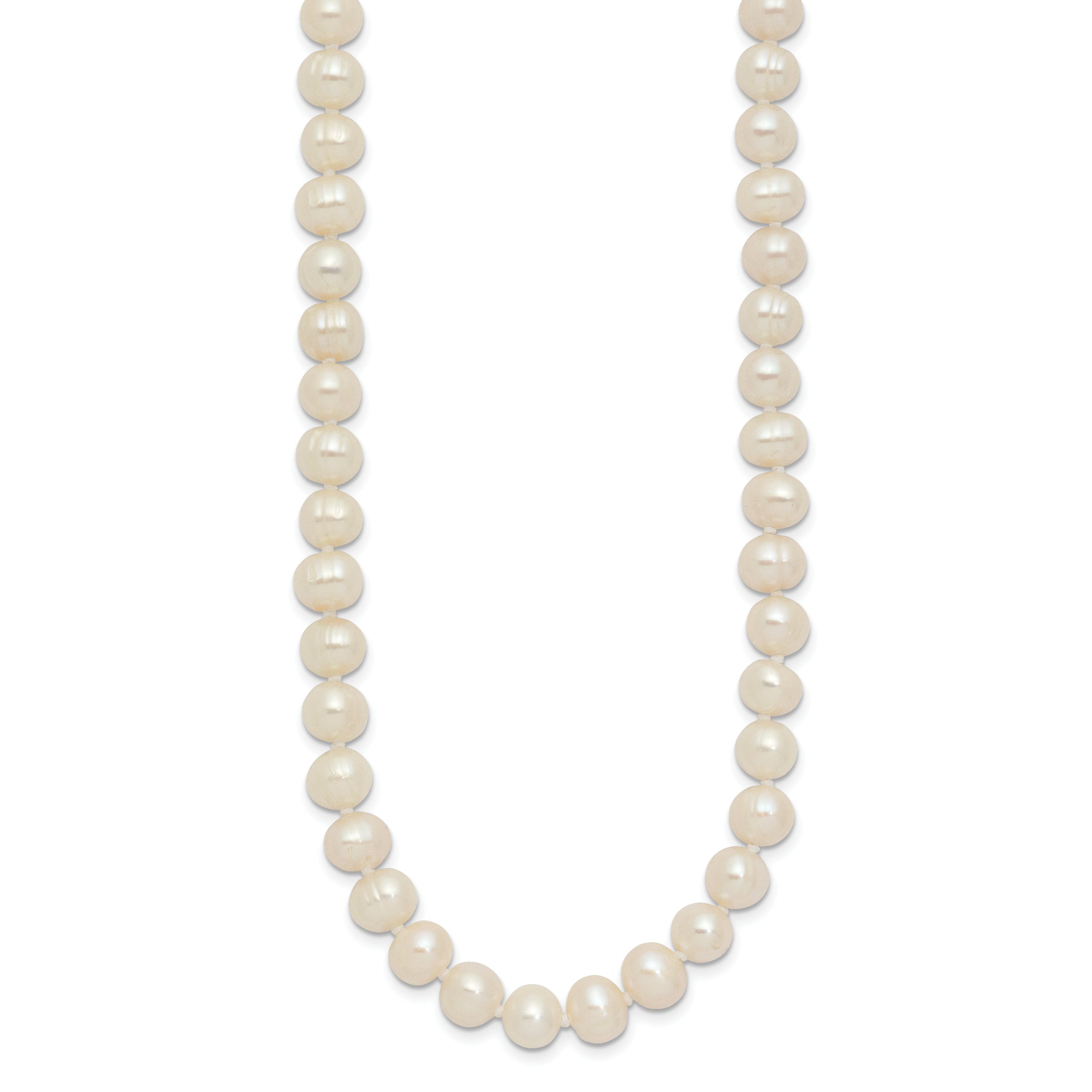 6-7mm White Semi-round Freshwater Cultured Pearl Endless 80 inch Necklace