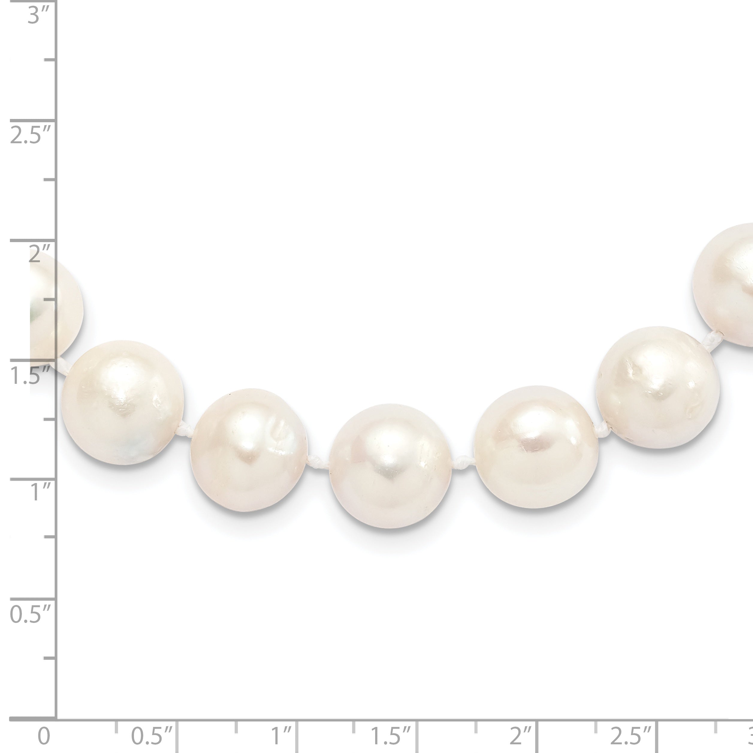 Sterling Silver Rhodium-plated 12-13mm White Near-Round Freshwater Cultured Pearl 18 inch Necklace
