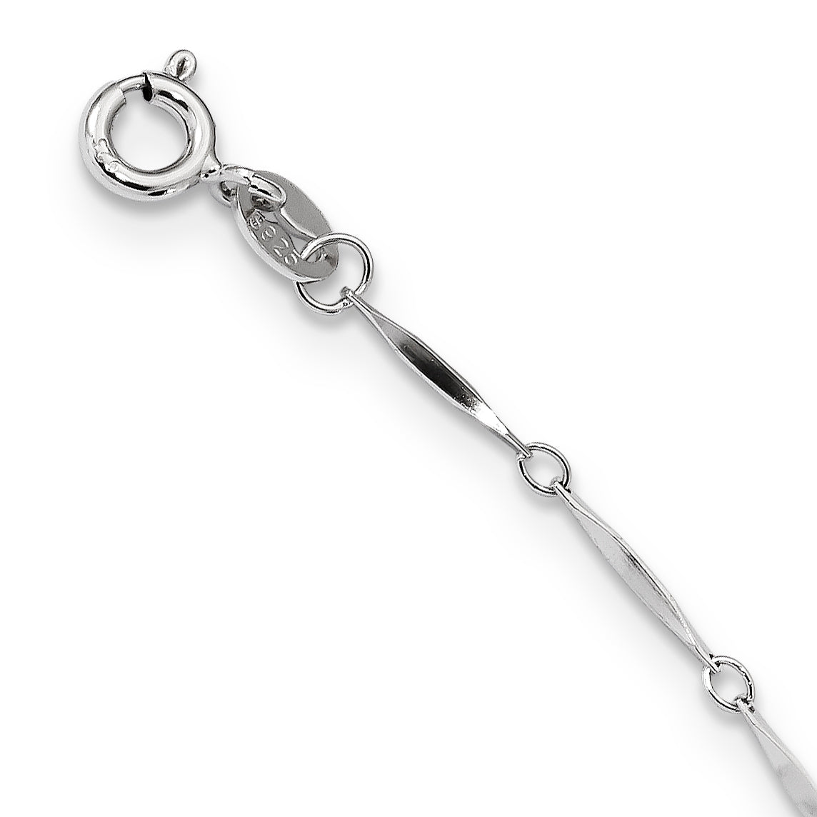 Sterling Silver Rhodium-plated 7-8mm Black Teardrop Freshwater Cultured Pearl Dangle 7-Station 17.5 inch Necklace