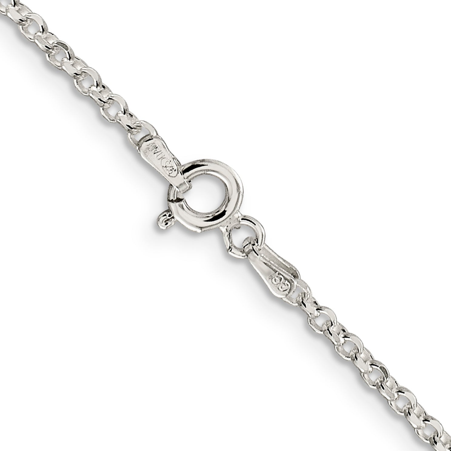 Sterling Silver 2.2mm Diamond-cut Cable Chain