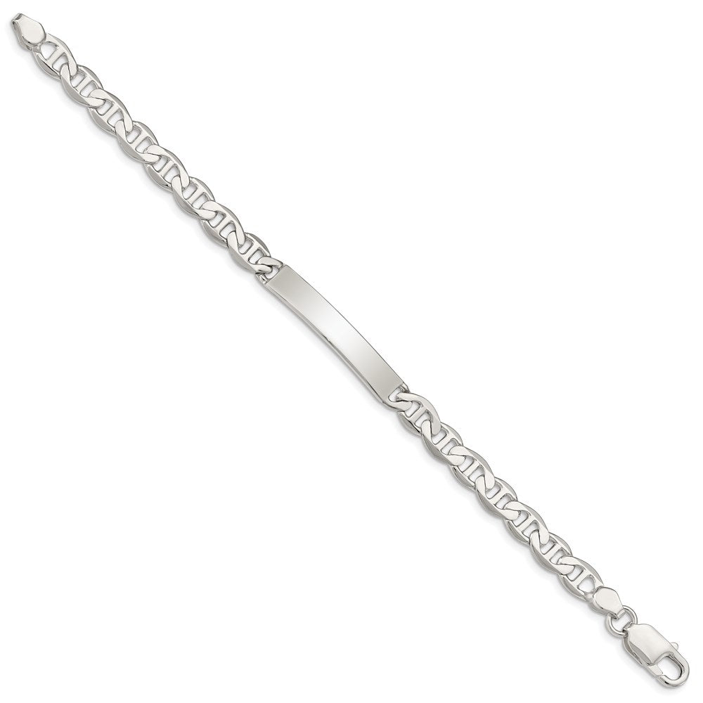 Sterling Silver Engraveable Anchor Link ID Bracelet