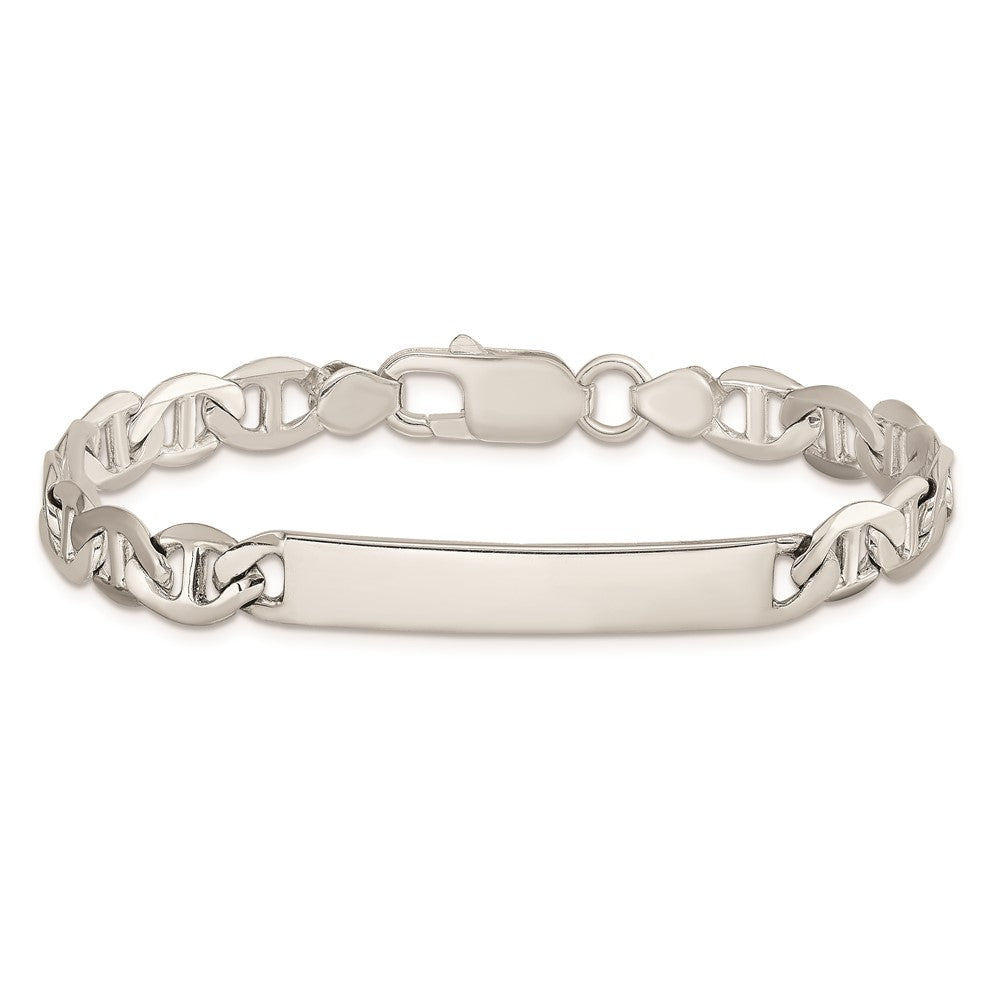 Sterling Silver Engraveable Anchor Link ID Bracelet