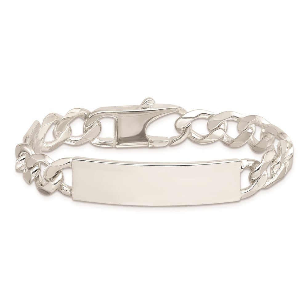 Sterling Silver Figaro Link ID Bracelet